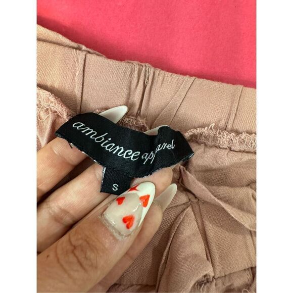 Ambiance Womens comfortable relaxed paper bag pants Size small - Picture 4 of 11